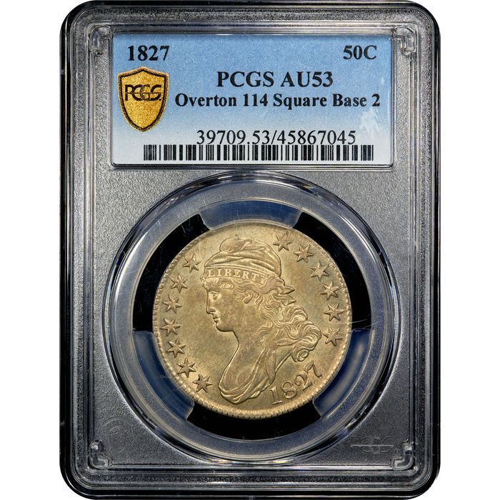 1827 Capped Bust Half Dollar (50c) O-114 Square Base 2 Obverse Image