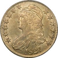 1827 Capped Bust Half Dollar (50c) O-114 Square Base 2 Photo 3