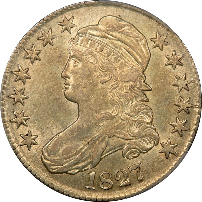 1827 Capped Bust Half Dollar (50c) O-114 Square Base 2 Photo 3