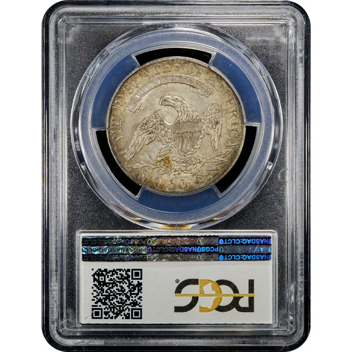 1827 Capped Bust Half Dollar (50c) O-141 Square Base 2 Reverse Slab Image