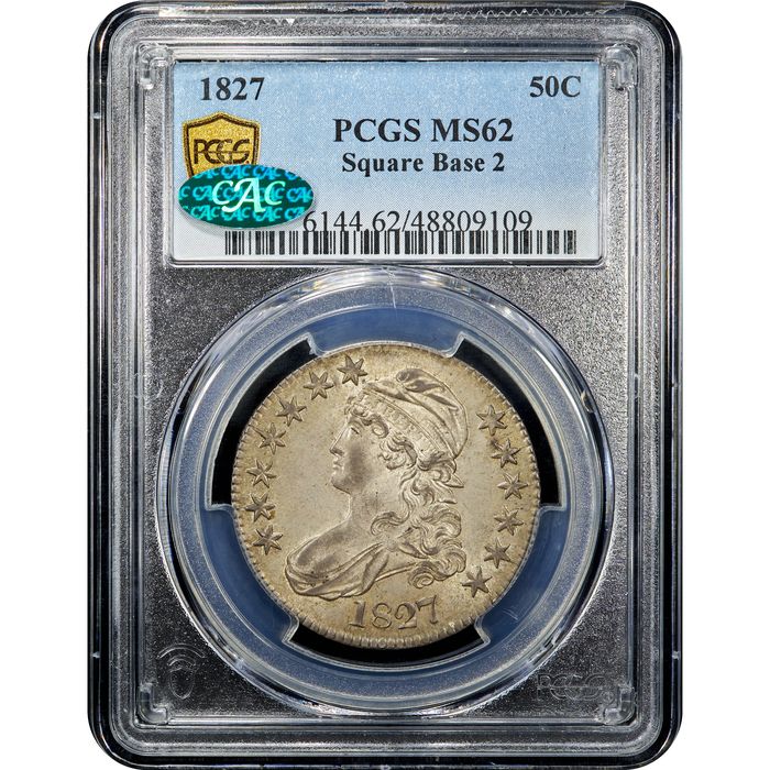 1827 Capped Bust Half Dollar (50c) Square Base 2  Obverse Image
