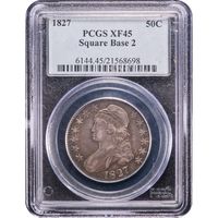 1827 Capped Bust Half Dollar (50c) Square Base 2 Obverse Image