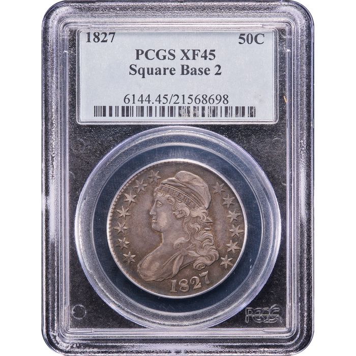 1827 Capped Bust Half Dollar (50c) Square Base 2 Obverse Image