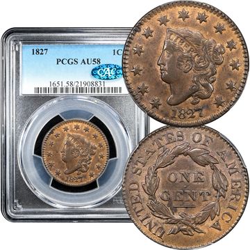1827 Coronet Large Cent (1c) Composite Image