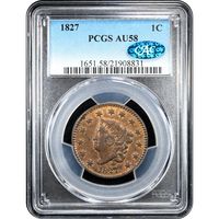 1827 Coronet Large Cent (1c) Obverse Slab Image