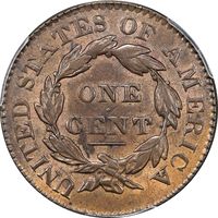 1827 Coronet Large Cent (1c) Reverse Image