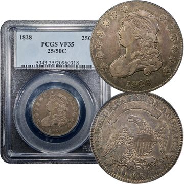 1828 25/50C Capped Bust Quarter (25c) Composite Image