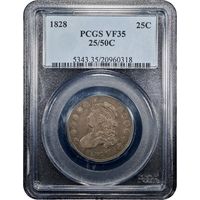 1828 25/50C Capped Bust Quarter (25c) Obverse Image