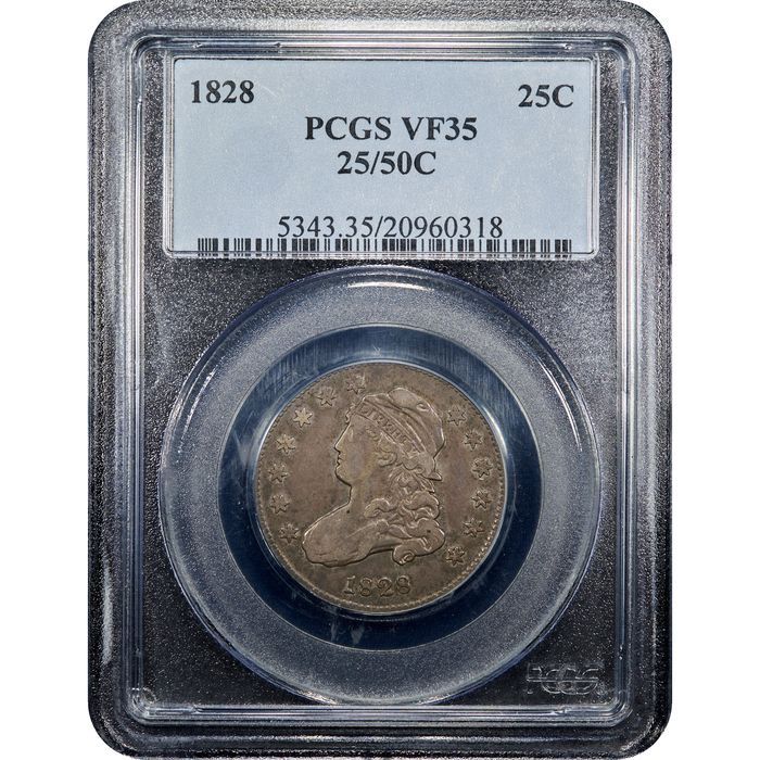 1828 25/50C Capped Bust Quarter (25c) Obverse Image