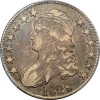 1828 Capped Bust Half Dollar (50c) Curl Base 2, No Knob Photo 3