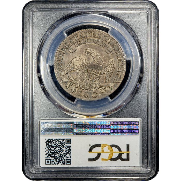 1828 Capped Bust Half Dollar (50c) Curl Base 2, No Knob Reverse Image