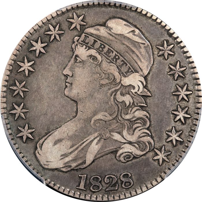 1828 Capped Bust Half Dollar (50c) Square 2, Small 8s, Lg. Letters Obverse Image