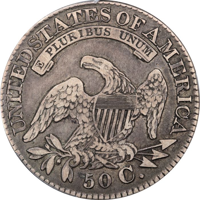 1828 Capped Bust Half Dollar (50c) Square 2, Small 8s, Lg. Letters Reverse Image