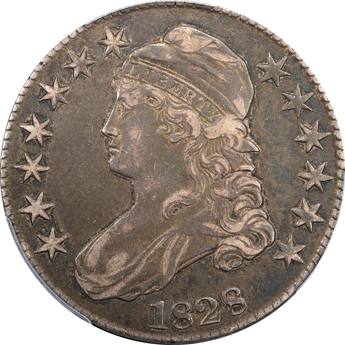 1828 Capped Bust Half Dollar (50c) Square 2, Small 8s, Lg. Letters Obverse Image