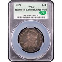 1828 Capped Bust Half Dollar Obverse Slab Image