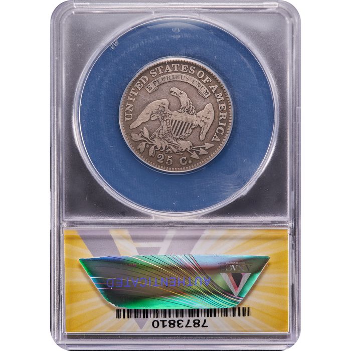 1828 Capped Bust Quarter (25c) Reverse Slab Image