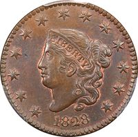 1828 Coronet Large Cent (1c) Large Narrow Date Obverse Image