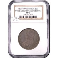 1829 Capped Bust Half Dollar (50c) O-105 Small Letters Obverse Slab Image