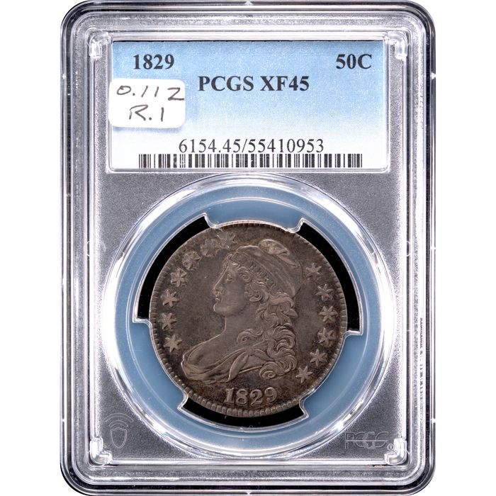 1829 Capped Bust Half Dollar (50c) O-112 Small Letters Obverse Slab Image
