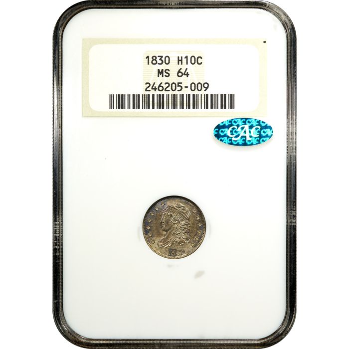 1830 Capped Bust Half Dime (H10C) Obverse Slab Image