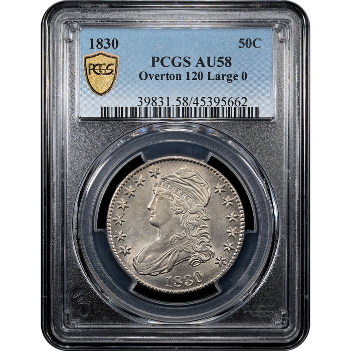 1830 Capped Bust Half Dollar (50c) Large 0 O-120 Obverse Slab Image