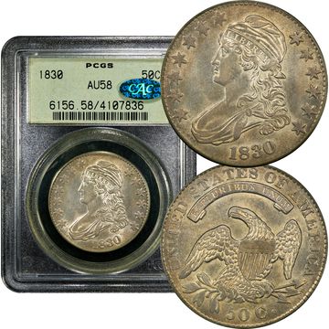 1830 Capped Bust Half Dollar (50c)  Large 0 OGH Composite Image