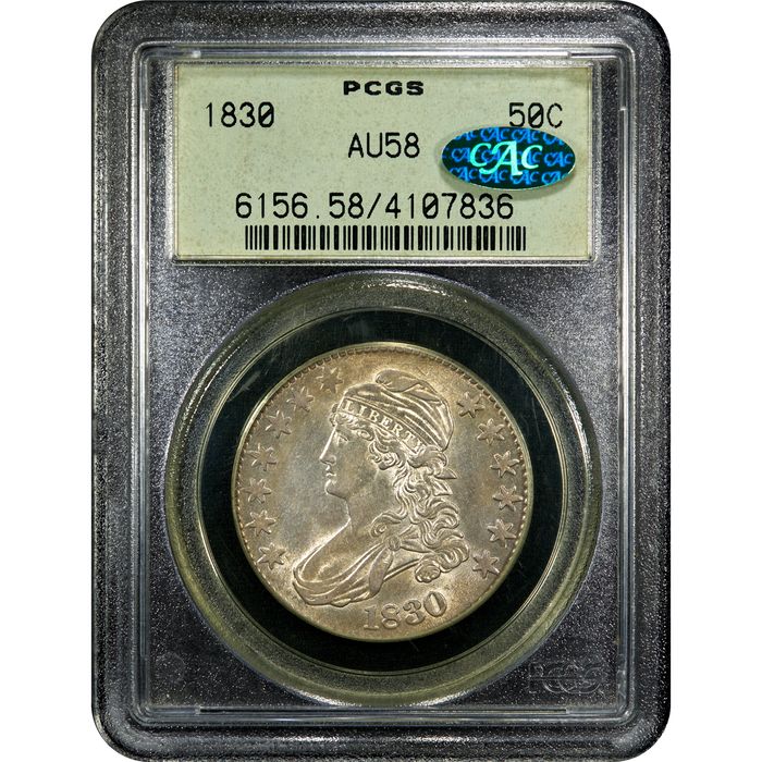 1830 Capped Bust Half Dollar (50c)  Large 0 OGH Obverse Image