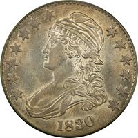 1830 Capped Bust Half Dollar (50c)  Large 0 OGH Photo 3