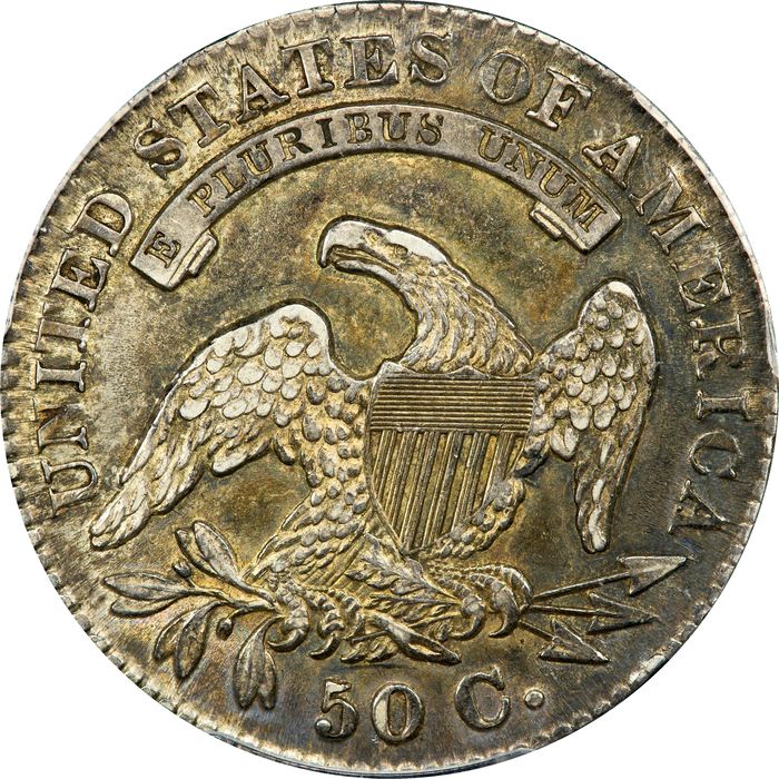 1830 Capped Bust Half Dollar (50c) O-122 Large 0 Reverse Image
