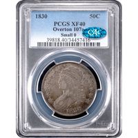 1830 Capped Bust Half Dollar (50c) Small 0 O-107 Obverse Slab Image