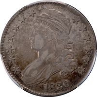 1830 Capped Bust Half Dollar (50c) Small 0 O-107 Obverse Image