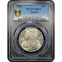 1830 Capped Bust Half Dollar (50c) Small 0 Obverse Image