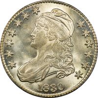 1830 Capped Bust Half Dollar (50c) Small 0 Photo 3