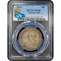 1831 Capped Bust Half Dollar (50c) O-103 Obverse Slab Image