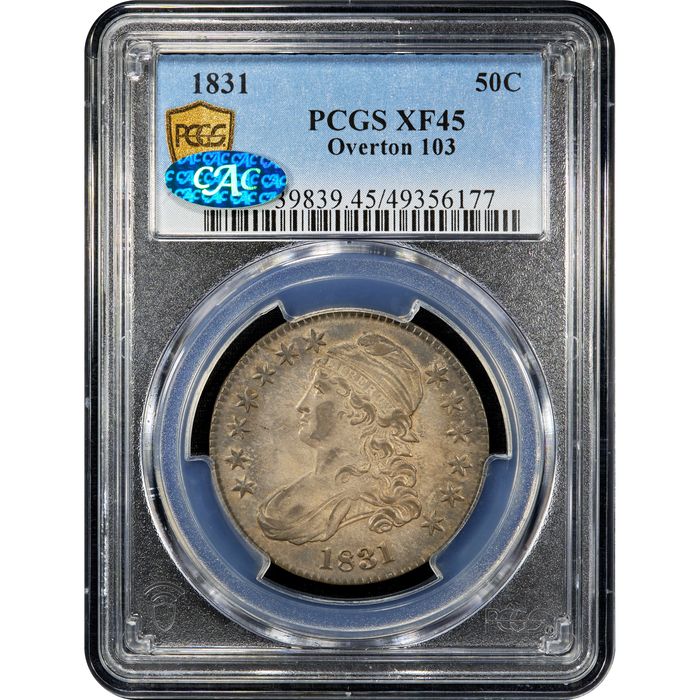 1831 Capped Bust Half Dollar (50c) O-103 Obverse Slab Image