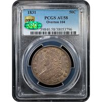 1831 Capped Bust Half Dollar (50c) O-104 Obverse Slab Image