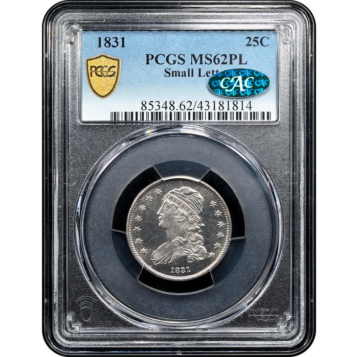 1831 Capped Bust Quarter (25c) Small Letters Obverse Slab Image