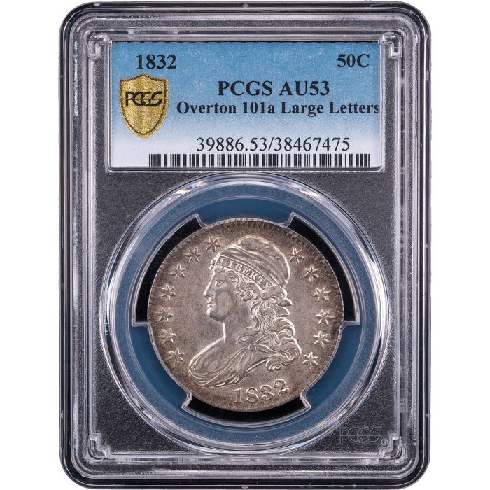 1832 Capped Bust Half Dollar (50c) Large Letters O-101a Obverse Slab Image