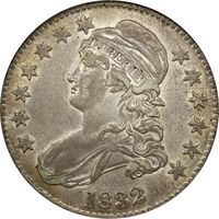 1832 Capped Bust Half Dollar (50c) Small Letters Obverse Image