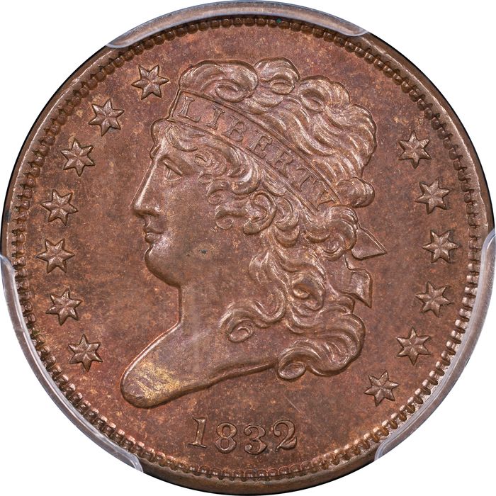 1832 Classic Head Half Cent (1/2c) Obverse Image