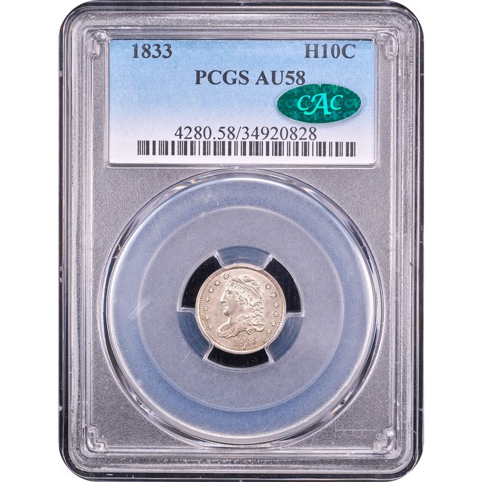 1833 Capped Bust Half Dime (H10C) Obverse Slab Image