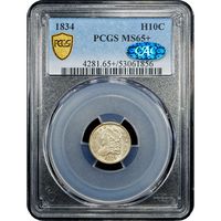 1834 Capped Bust Half Dime (H10C) Obverse Slab Image