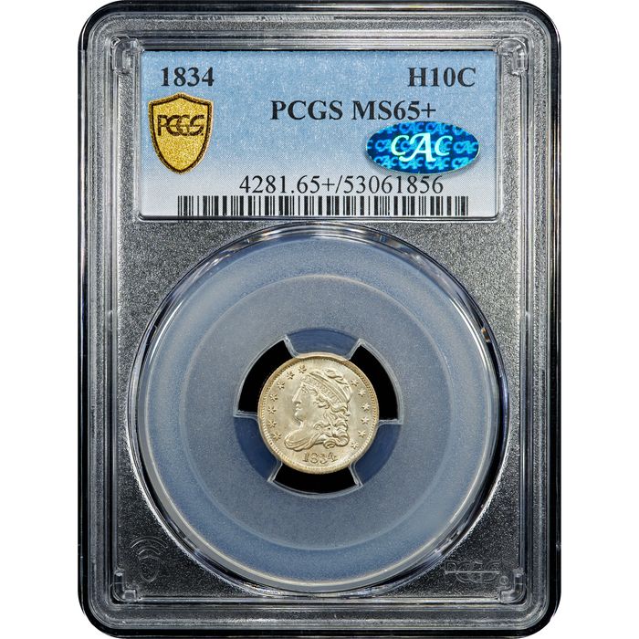 1834 Capped Bust Half Dime (H10C) Obverse Slab Image