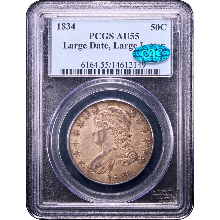 1834 Capped Bust Half Dollar (50c) Large Date Large Letters Obverse Image