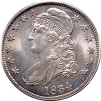 1834 Capped Bust Half Dollar (50c) Large Date Small Letters Obverse Image