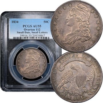 1834 Capped Bust Half Dollar (50c) O-112 Small Date Small Letters Composite Image