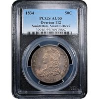 1834 Capped Bust Half Dollar (50c) O-112 Small Date Small Letters Obverse Slab Image