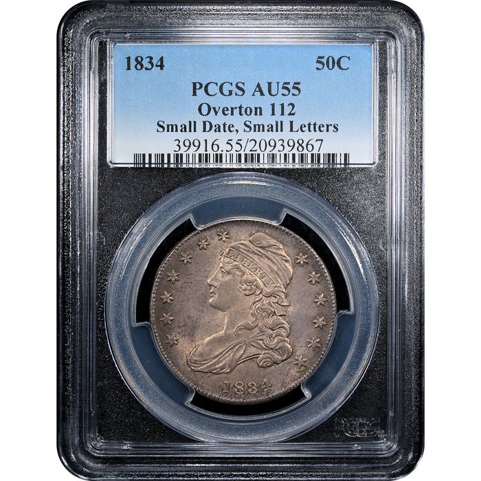 1834 Capped Bust Half Dollar (50c) O-112 Small Date Small Letters Obverse Slab Image