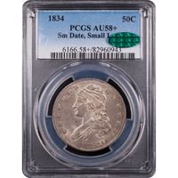 1834 Capped Bust Half Dollar (50c) Small Date Small Letters Obverse Slab Image