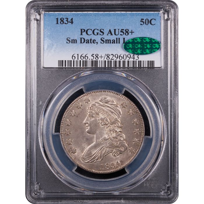 1834 Capped Bust Half Dollar (50c) Small Date Small Letters Obverse Slab Image